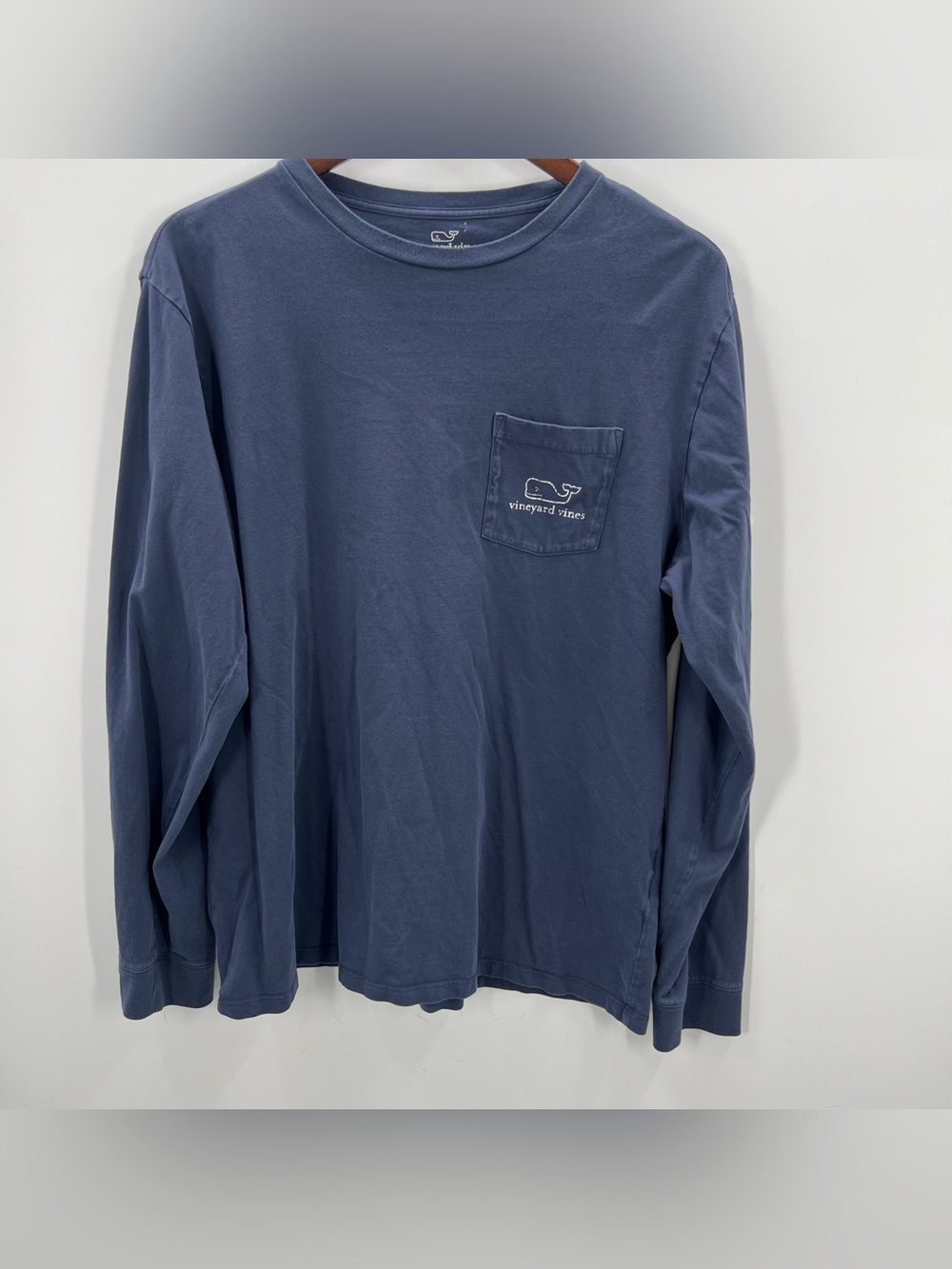 350 Vineyard Vines Men's Large Long-Sleeve Pocket Tee — Blue